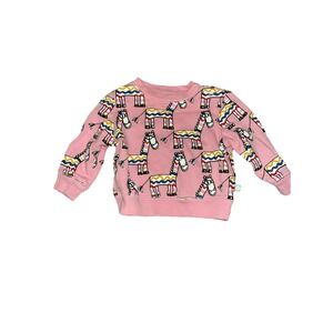 Stella McCartney Kids Pink Zebra Print Sweatshirt Organic Cotton 6M 67cm